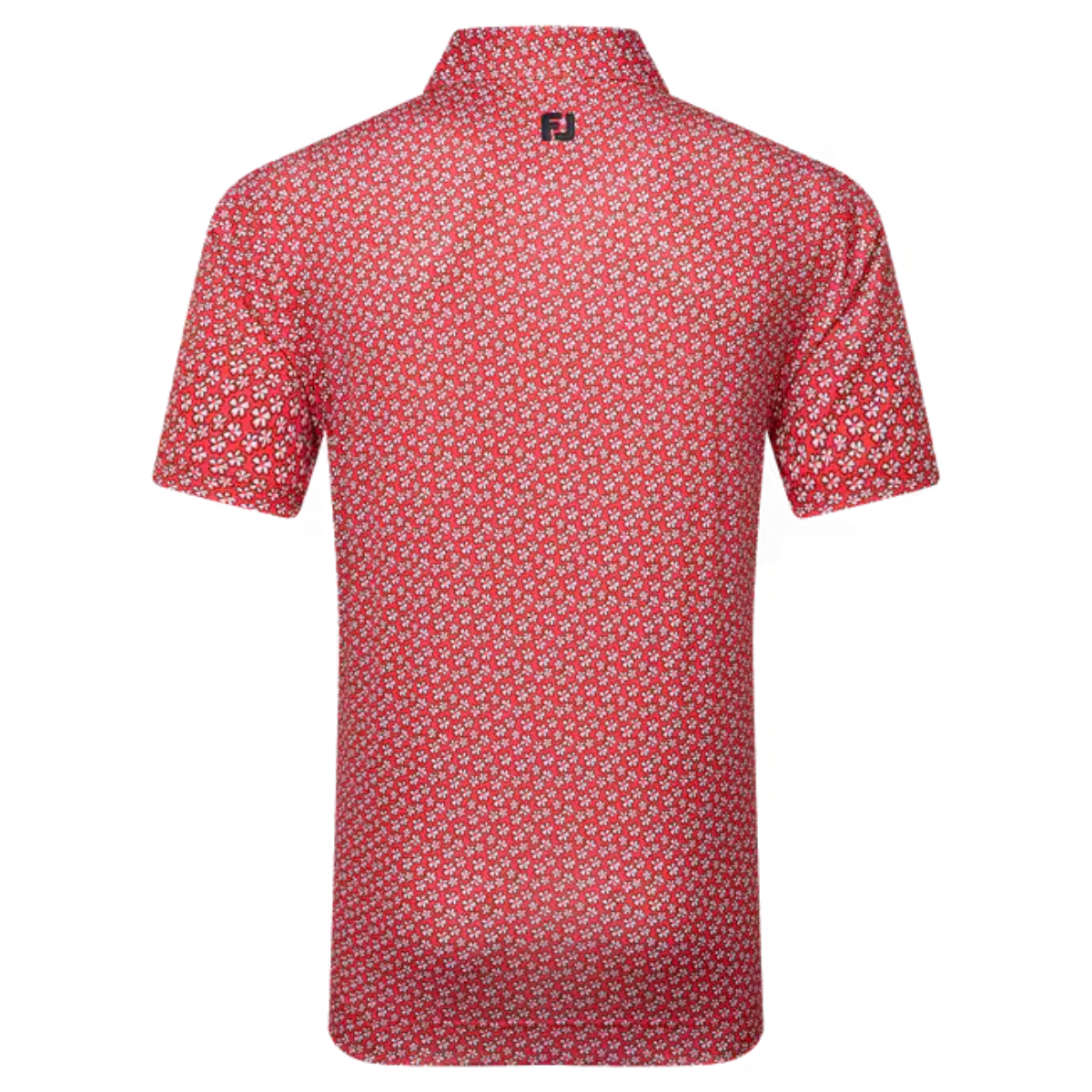 Footjoy Floral Sketch Print Lisle 34050 polo White Hibiscus