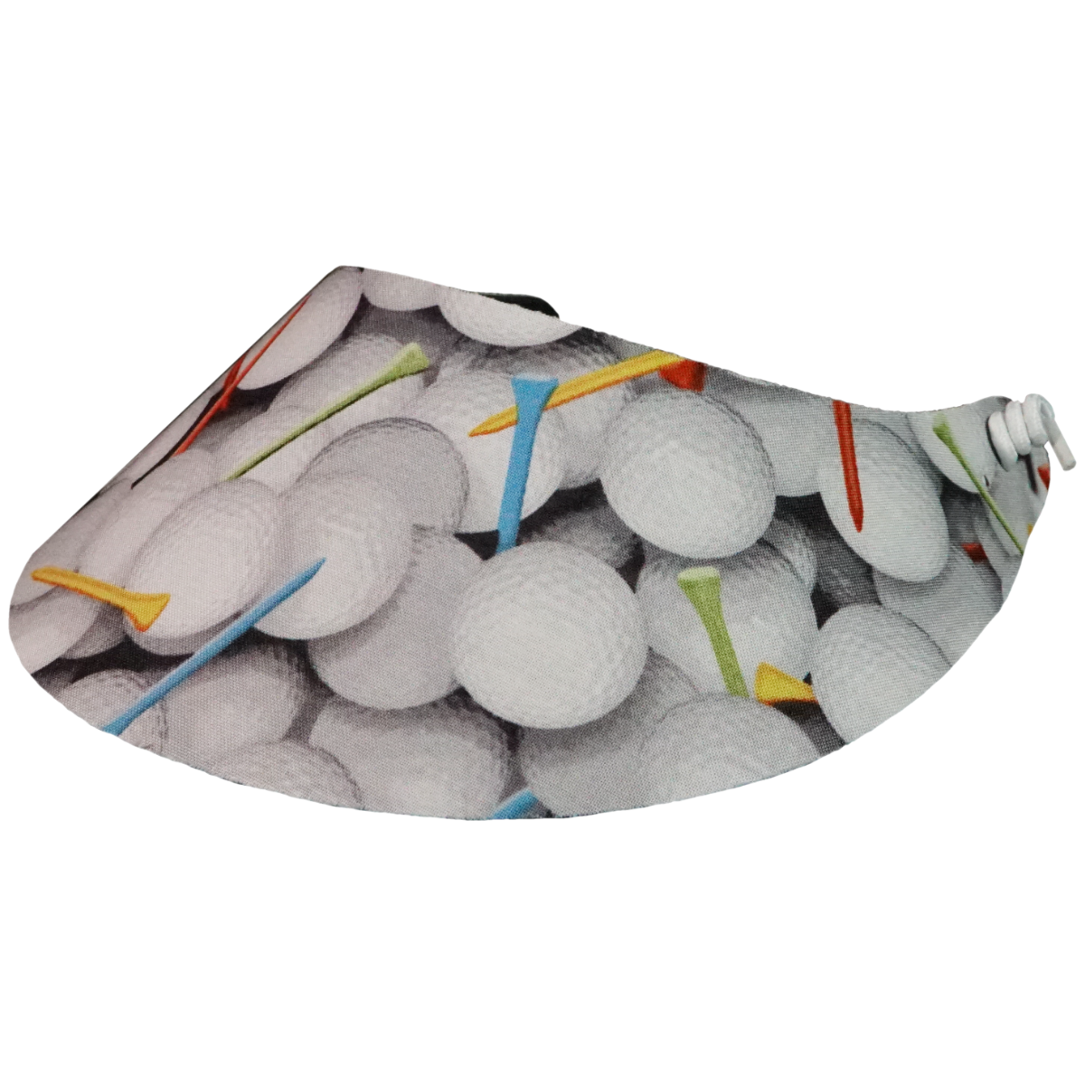 Foam visor golfballen en gekleurde golftees