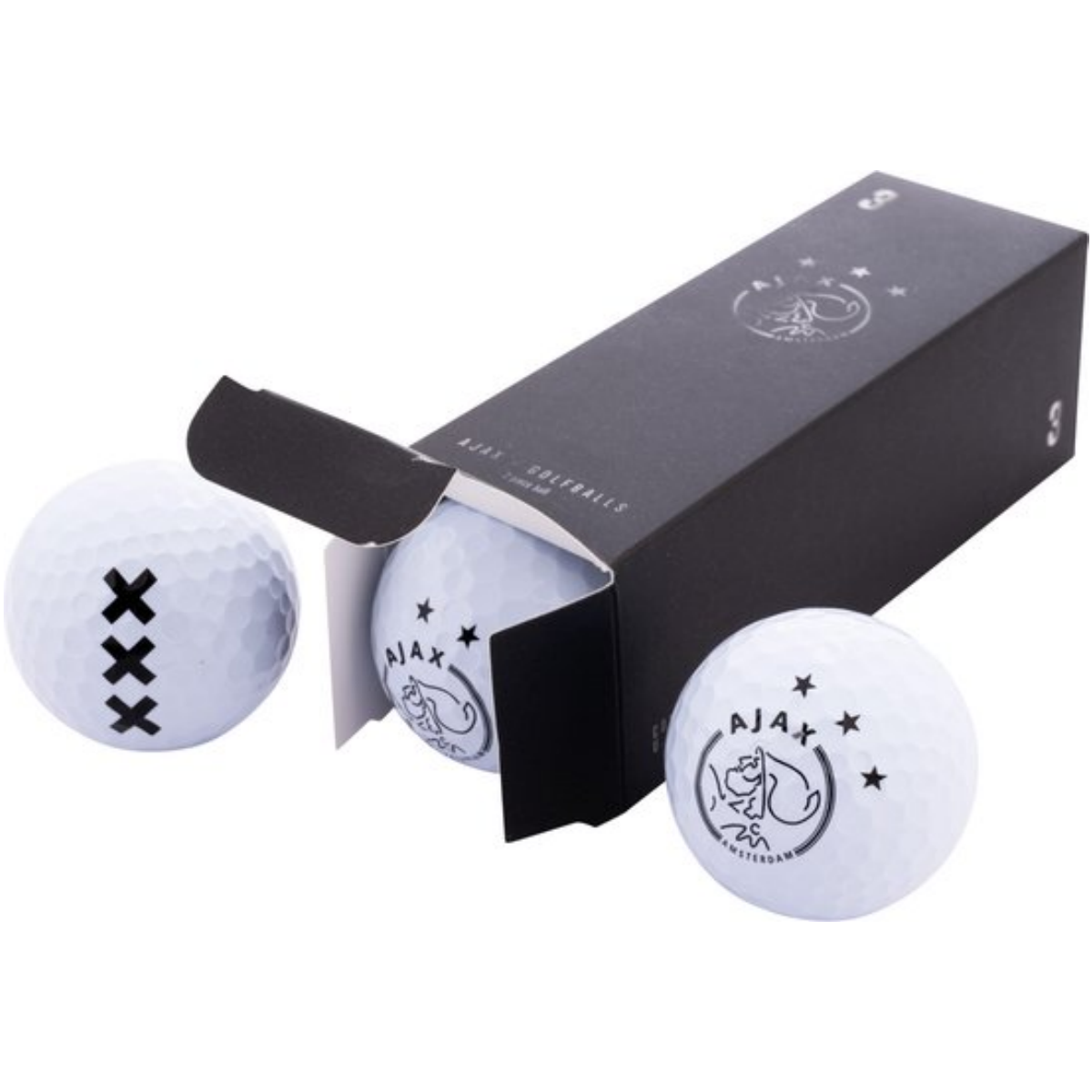 AJAX Golfballen set van 12 witte golfballen