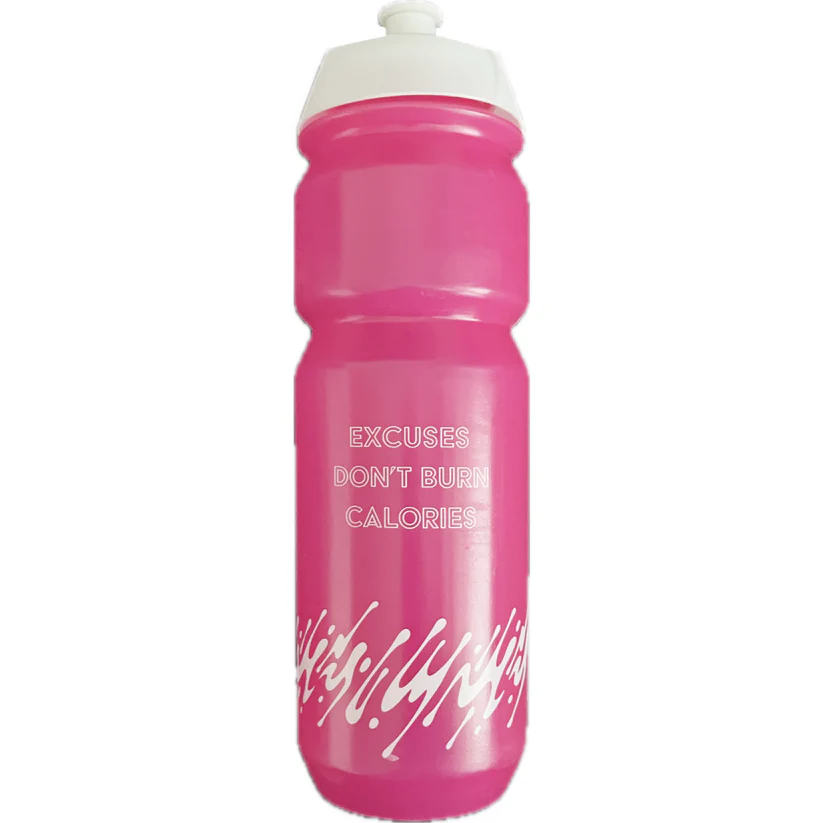 Sport Drinkfles met de tekst "Excuses don't burn callories