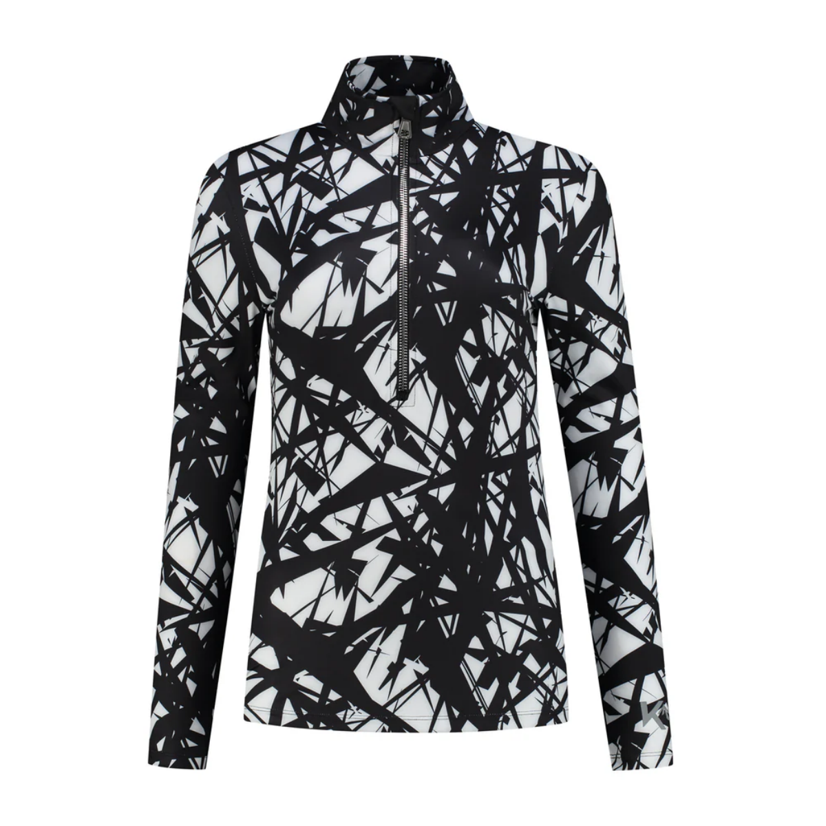 Kou Sportswear Graphic midlayer Zwart Wit