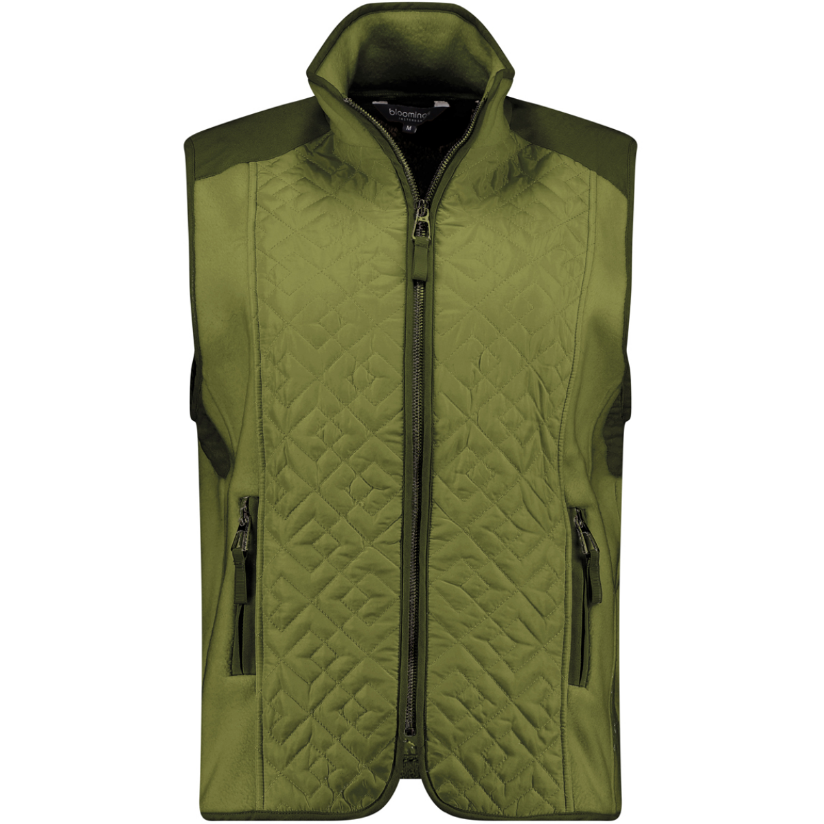 Bloomings SLT221 8285 mock neck gilet iguana
