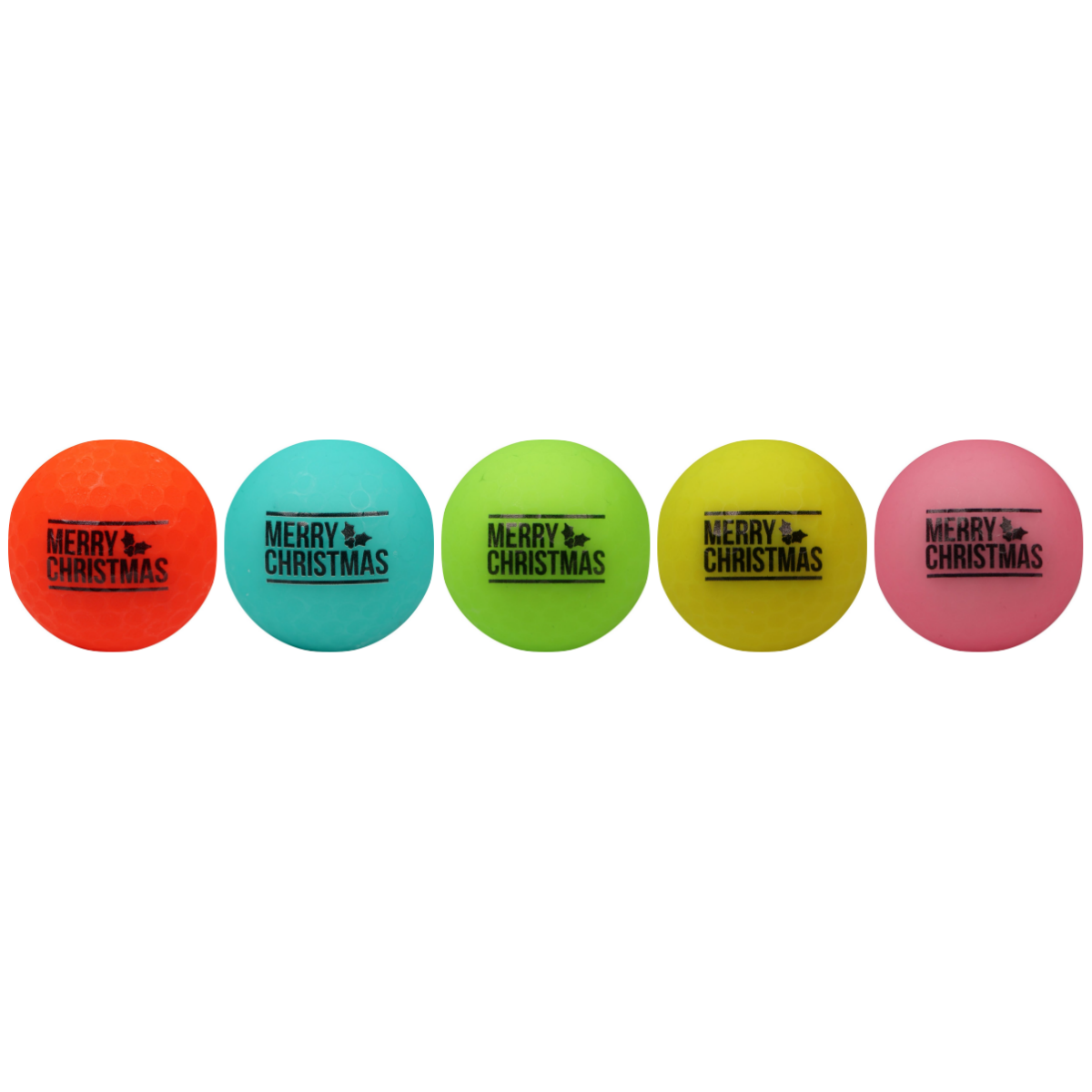 Golfballen WS9900132 set van 5 met print Merry Christmas