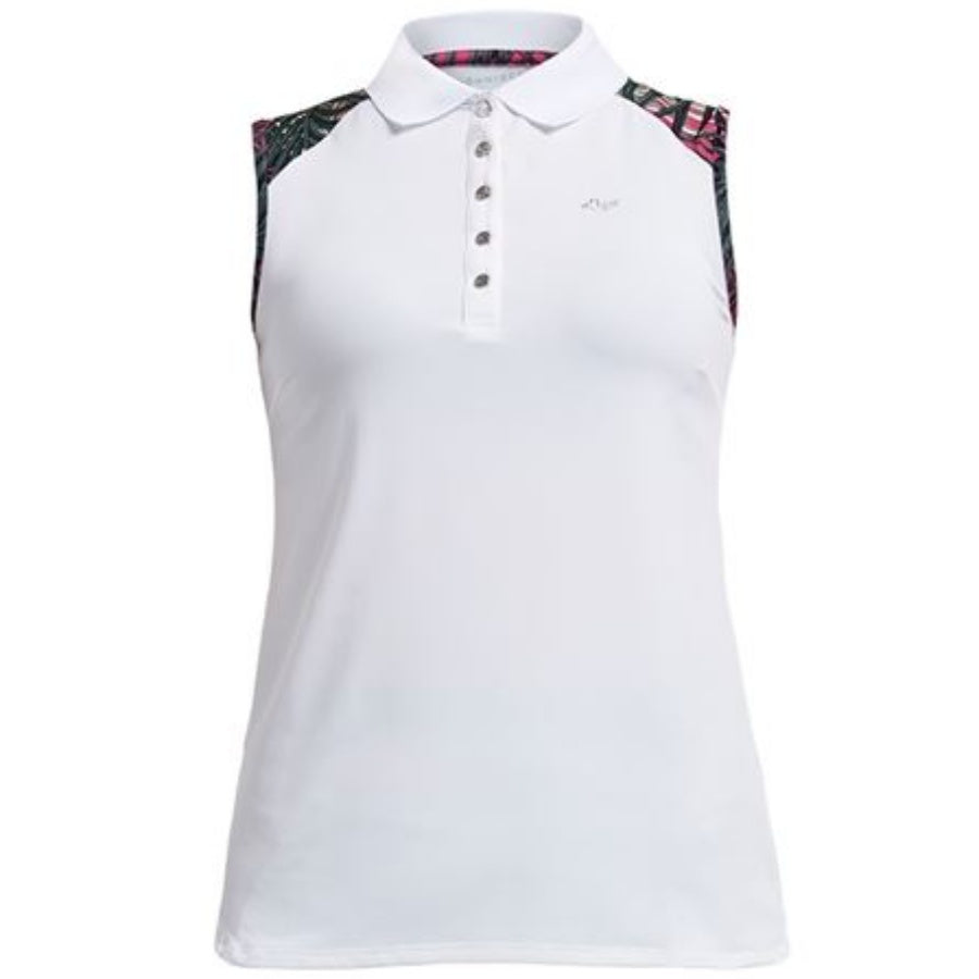 Rohnisch element sleeveless poloshirt palm fuchsia