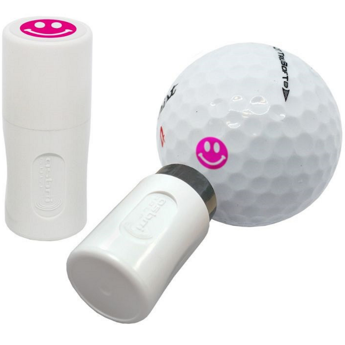 Asbri golfballen stempel Smiley magenta