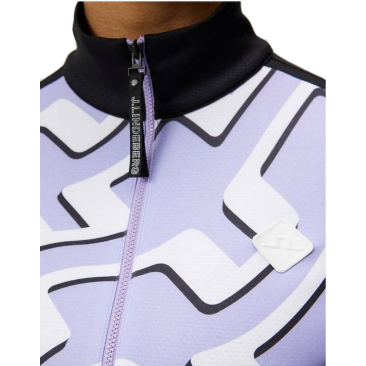 J.Lindeberg Solar Print AWJS09509-Q281 full zip midlayer bridge wave sweet lavender