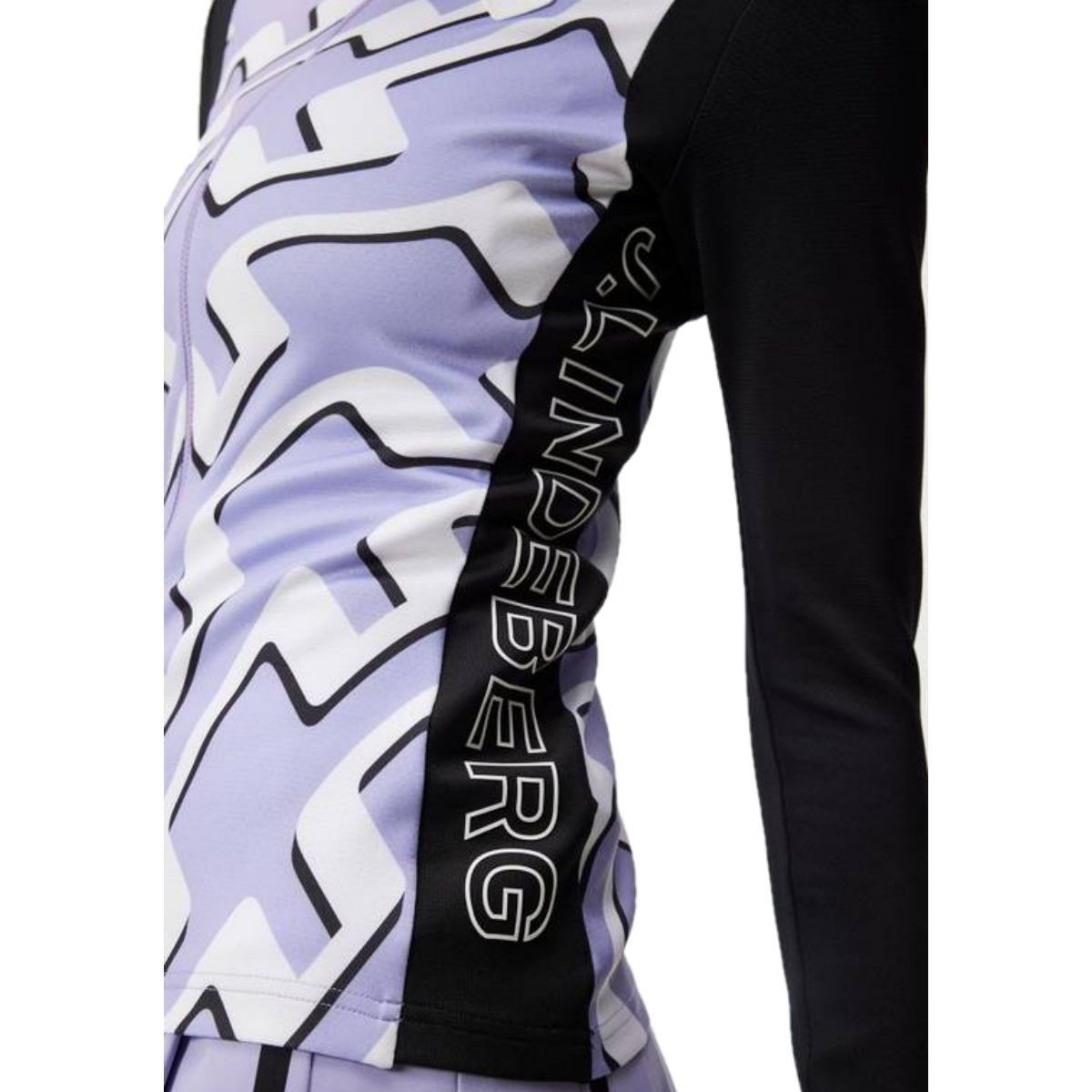 J.Lindeberg Solar Print full zip midlayer AWJS09509-Q281 bridge wave sweet lavender