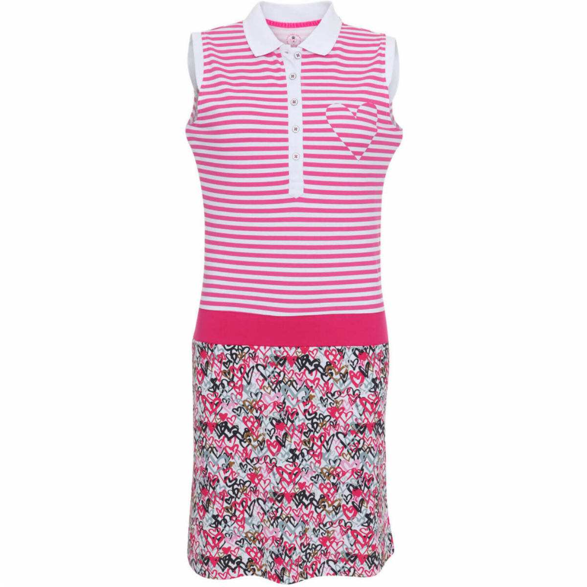 Girls Golf Love is in the air 14151-3342 mouwloos golfjurkje