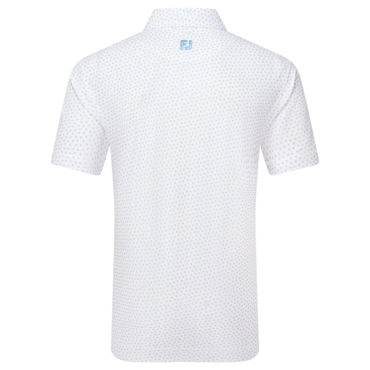 Footjoy Bounce Print Pique 34041 polo White Orange Blue Jay