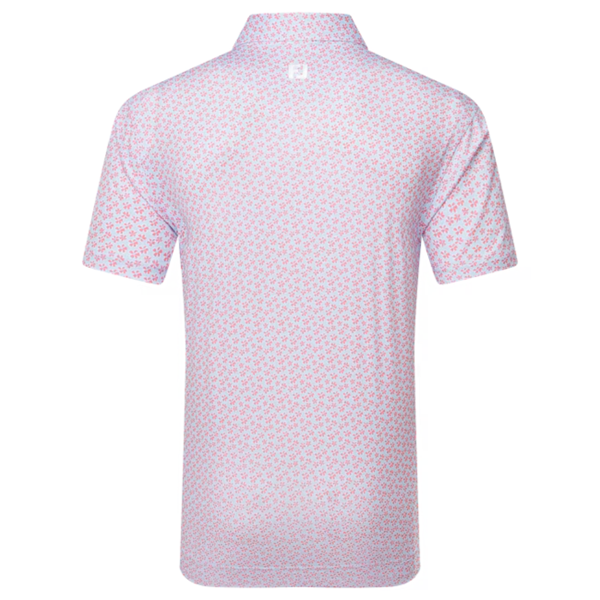 Footjoy Floral Sketch Print Lisle 34047 polo Pink Lemonade Skyway