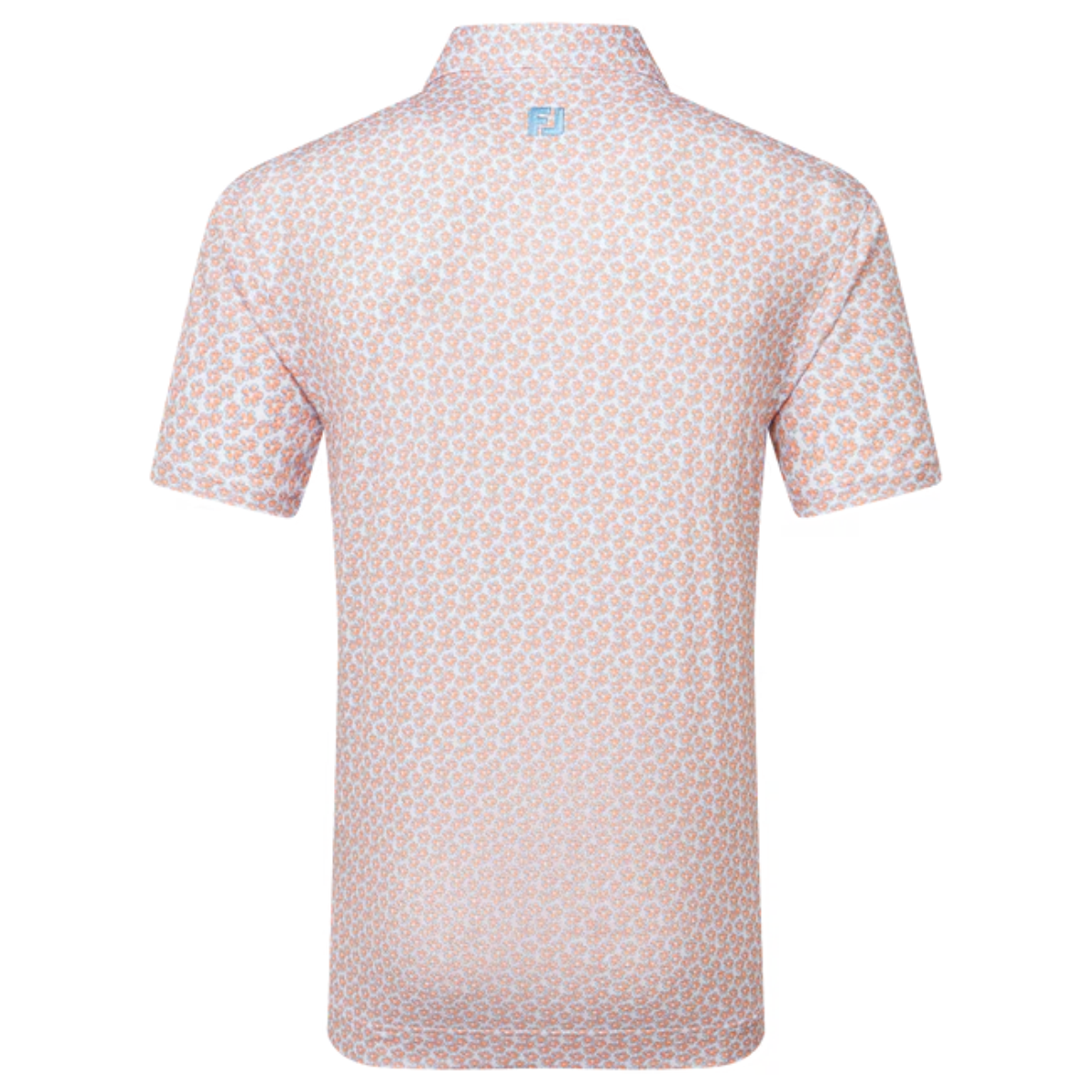 Footjoy Floral Sketch Print Lisle 34049 polo Orange White