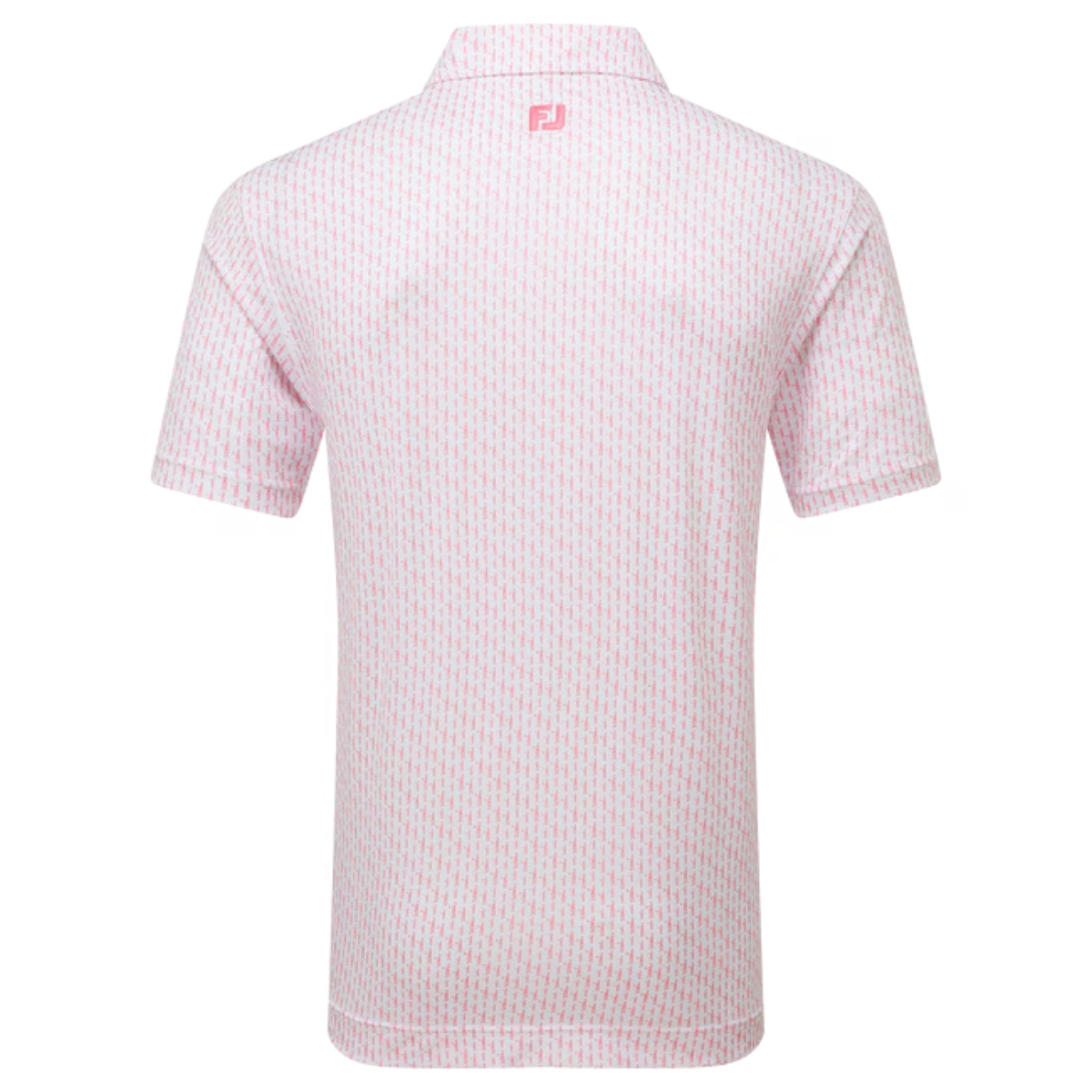 Footjoy Figure Print Lisle 34051 polo White/Pink lemon