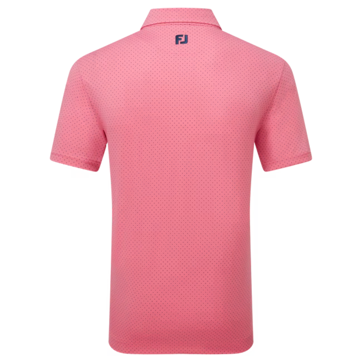 Footjoy Stretch Lisle Dot Print 34125 polo Pink Lemon Dark Denim