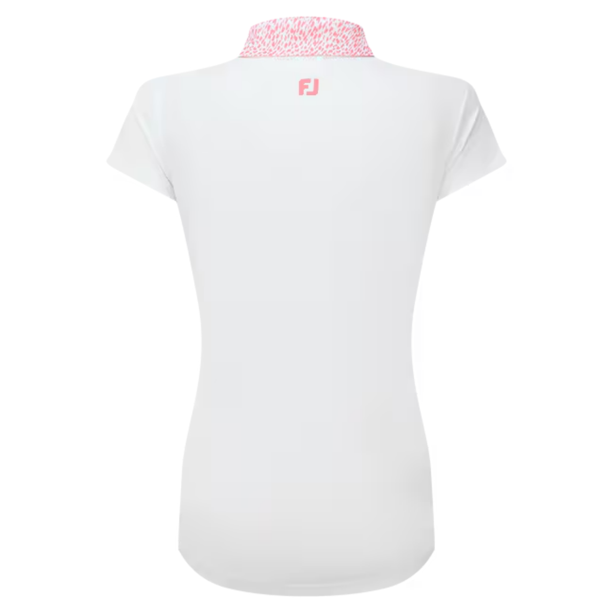 Footjoy Cap Sleeve Print Trim Lisle 34162 polo White Pink lemonade