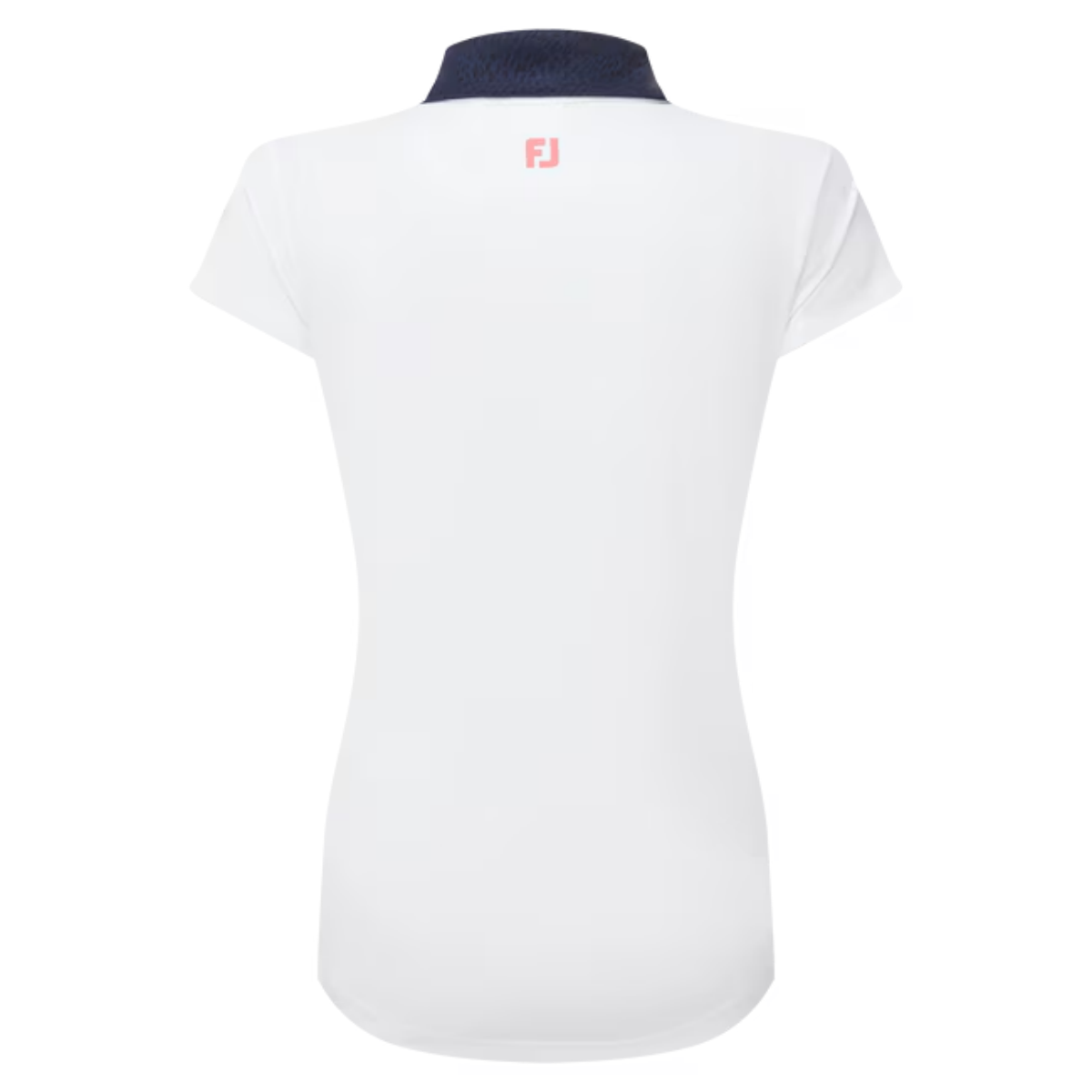 Footjoy Cap Sleeve Print Trim Lisle 34163 polo White Navy