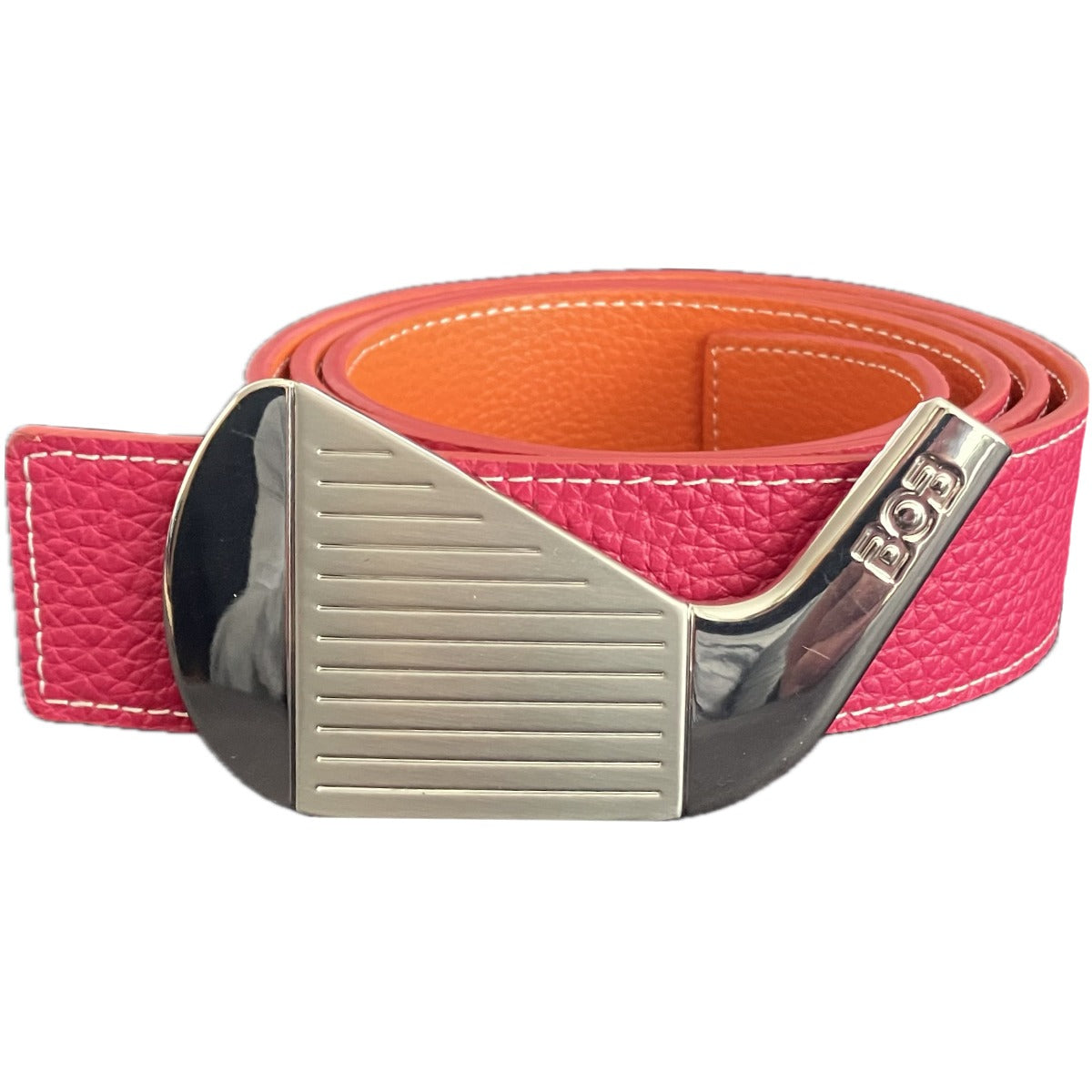 BOB golfriem met roze gestreepte buckle