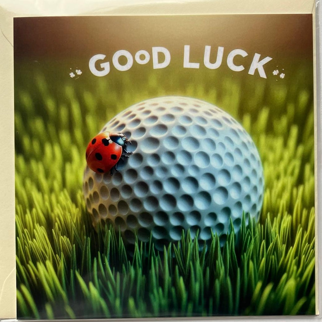 Golf wenskaart Good Luck