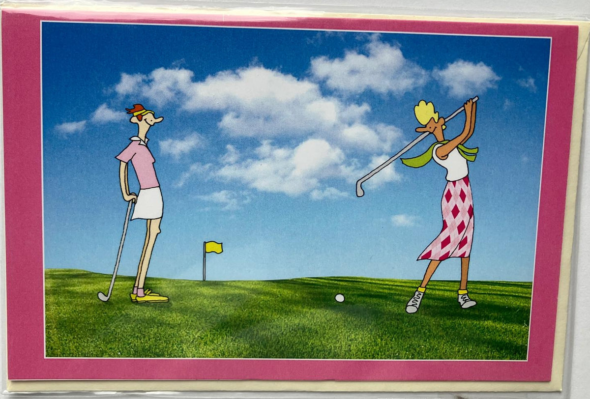 Golf Wenskaart Pink