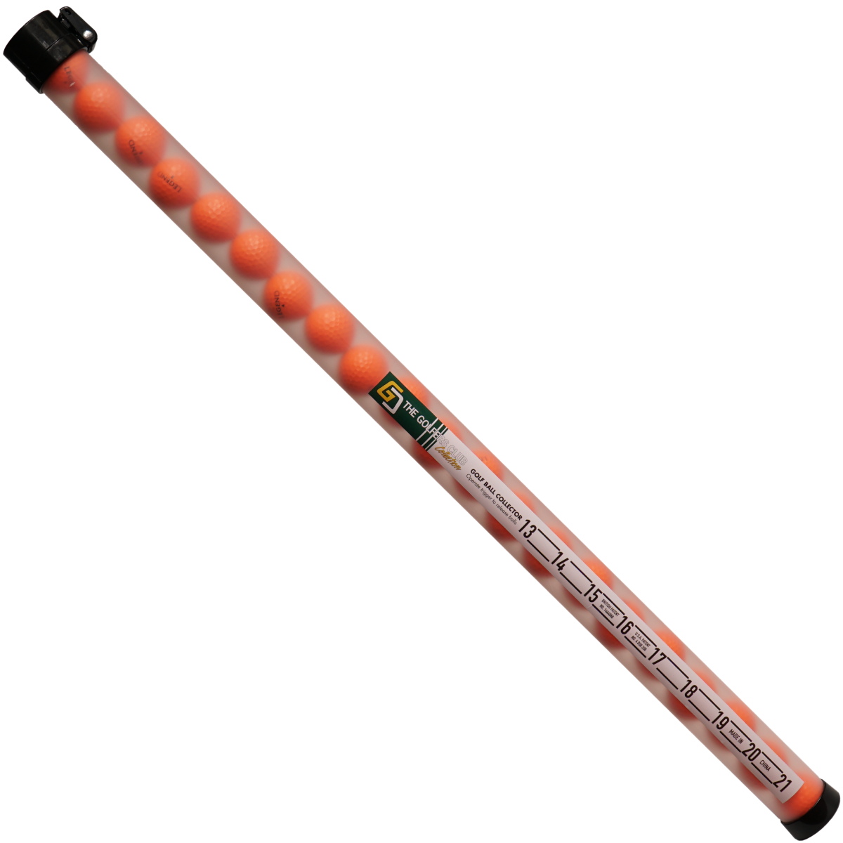 Clicka ball pick up met oranje Cougar golfballen