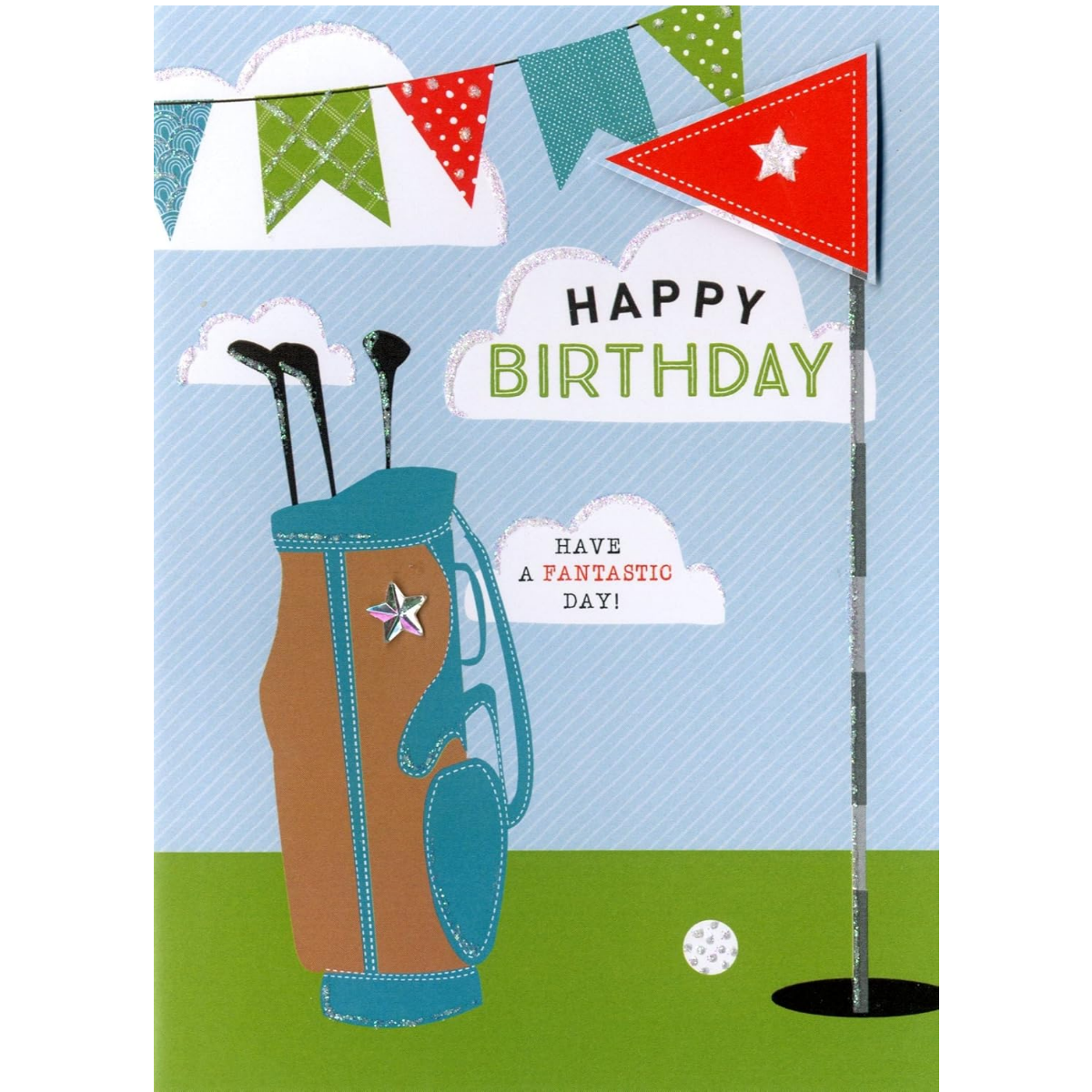 Golf Wenskaart Happy Birthday