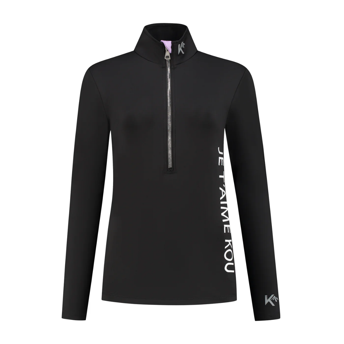 Kou Sportswear Je t'aime dames midlayer zwart lila