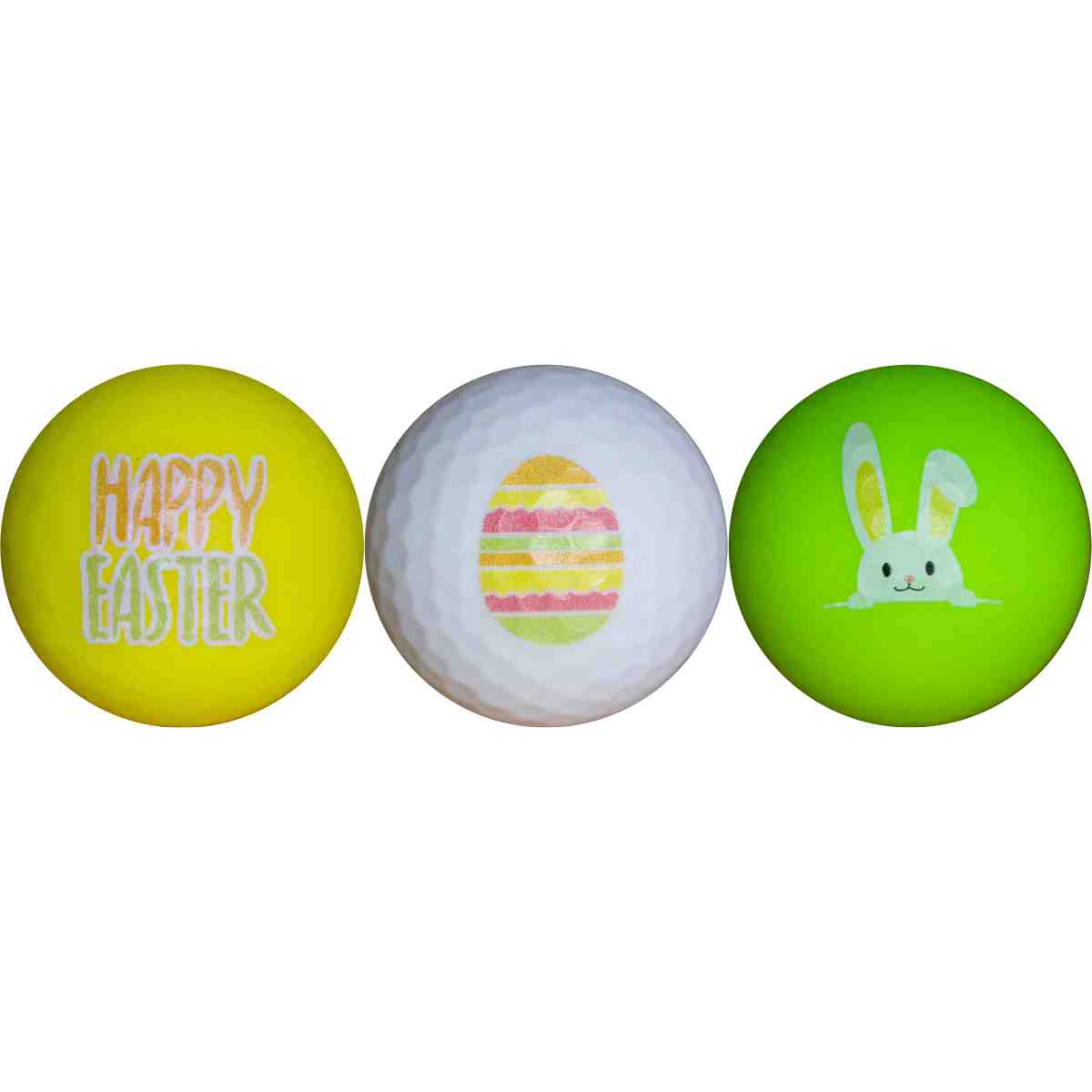 Golfballen WS9900106 set van 3 met print "Happy Easter"