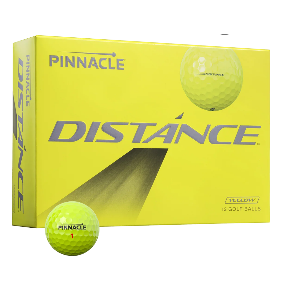 Pinnacle Distance 12 golfballen Geel