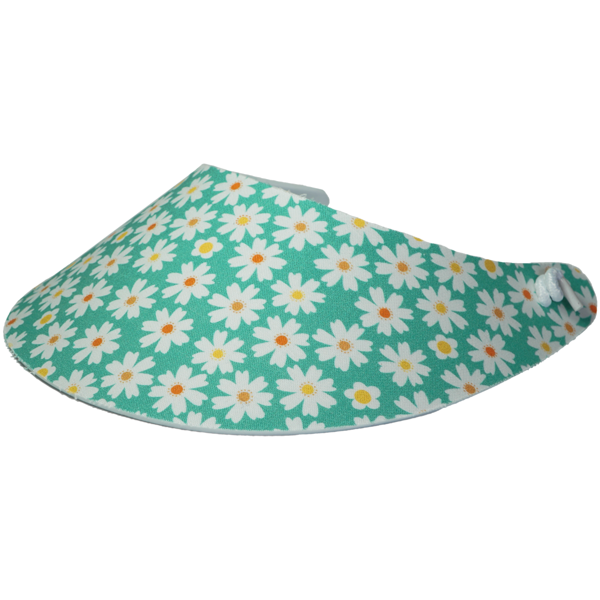 Foam Visor in two tone (een kant met leuke print en de andere kant wit) Design: mint met kleine witte bloemetjes