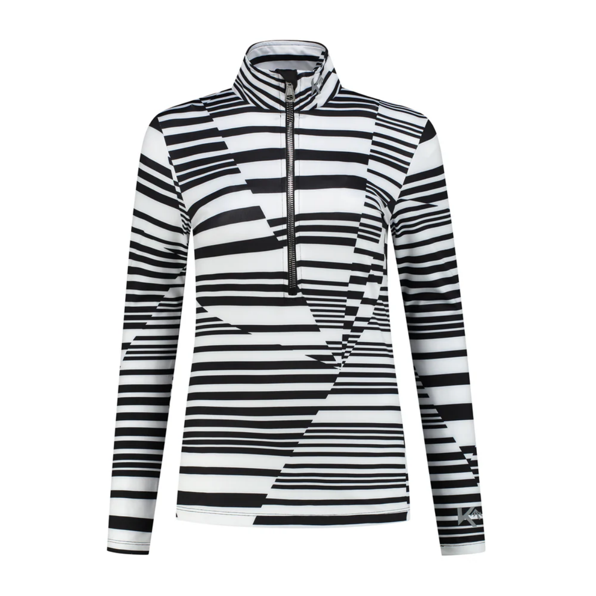 Kou Sportswear Stripes midlayer Zwart/wit
