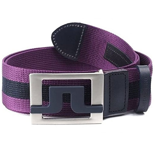J. Lindeberg Slater 40 striped webbing belt navy