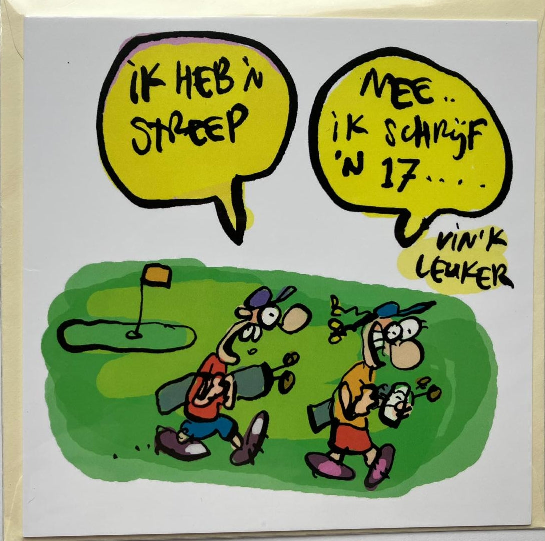 Golf Wenskaart Hein Streep