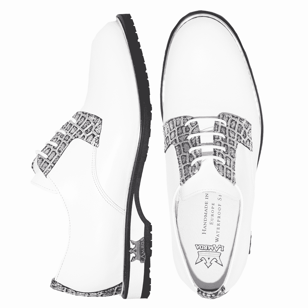 Lambda heren golfschoen wit/zilver