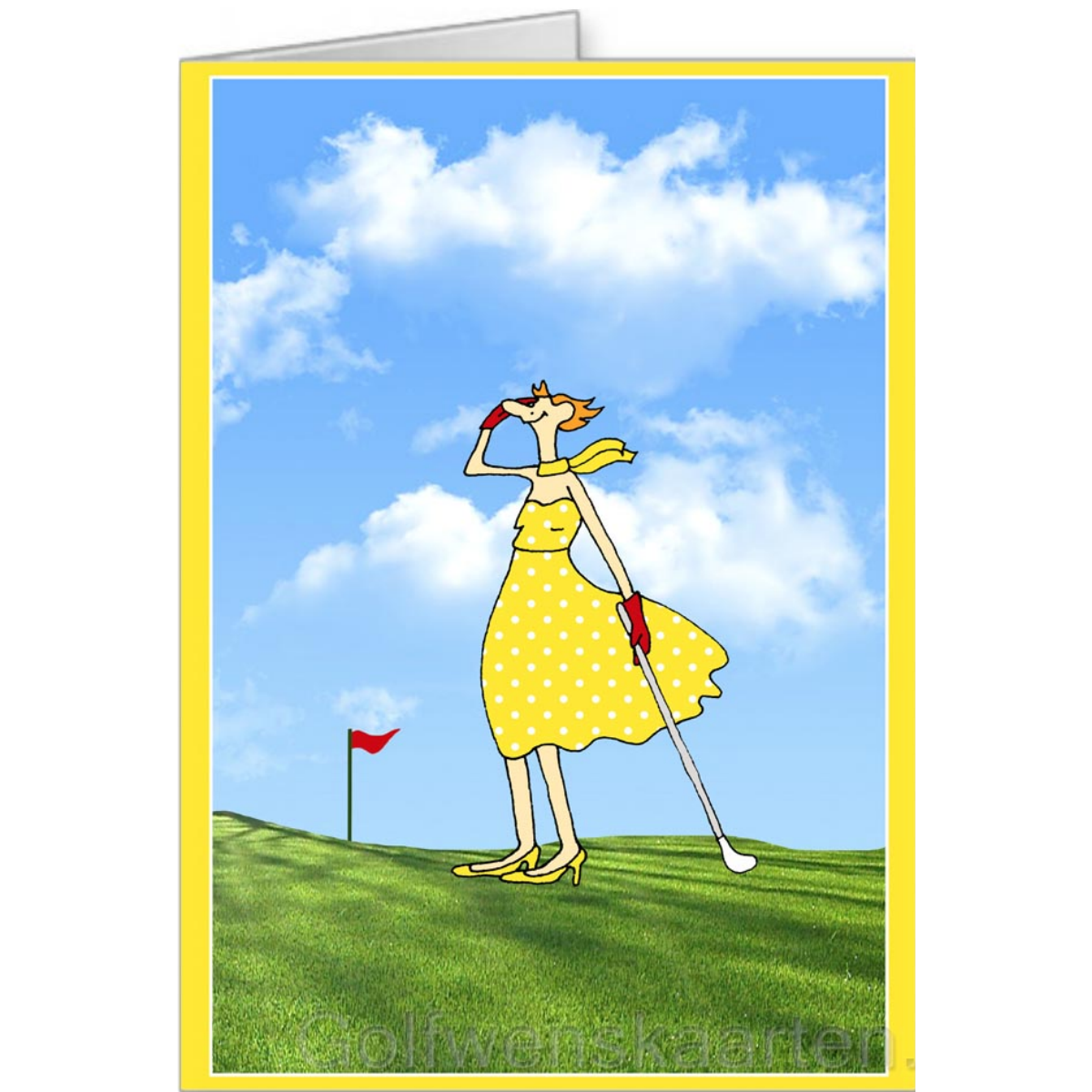 Golf Wenskaart Yellow