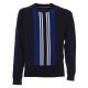 Tommy Hilfiger heren golftrui met verticale middenstreep in blauw.
