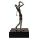 Trofee zilverkleurige golfer op marmeren voet voorkant