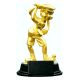 Golftrofee, goudkleurige golfer met golfbal op voet. 16cm