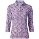 Daily Sports Paisley mesh 3/4 sleeve polo shirt