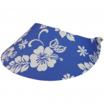 Foam visor kobalt blauw met witte bloemenprint