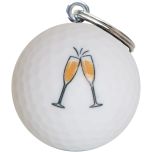 Golfbal sleutelhanger Champagne
